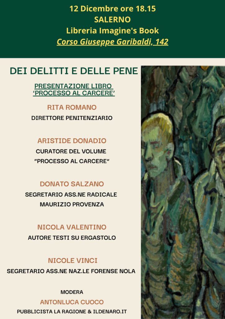 Presentazione del libro ‘Processo al carcere’ il 12 dicembre a Salerno