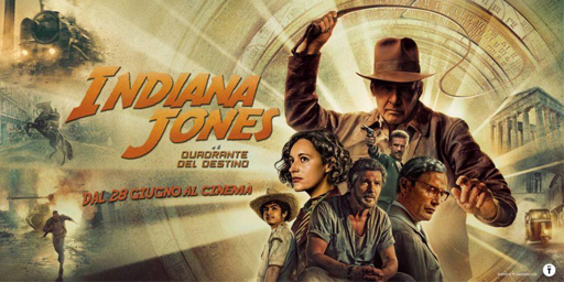 Nell'immagine Indiana Jones insieme ad altri componenti del cast del film Indiana Jones e il quadrante del destino