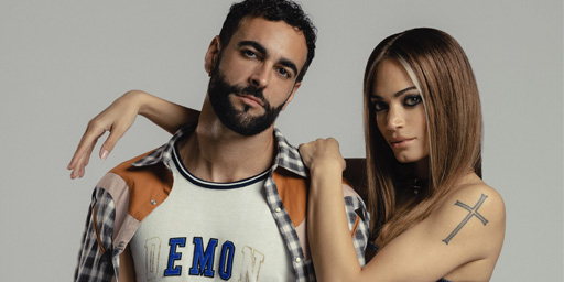 Marco Mengoni ed Elodie per la canzone Pazza Musica