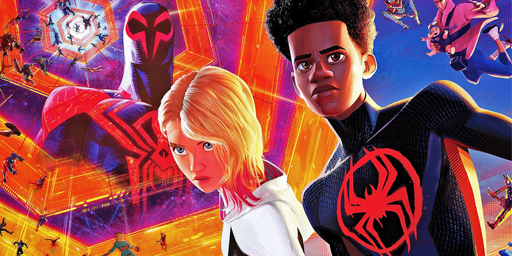 Gwen Stacy e Miles Morale in Spiderman Across The Spiderverse